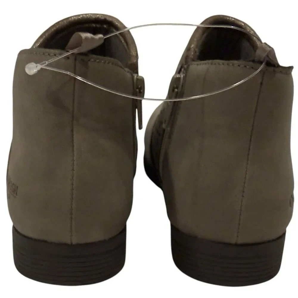 OshKosh Estell Ankle Boots Girls Size 1M Taupe Gray Laser Cut Glitter Booties
